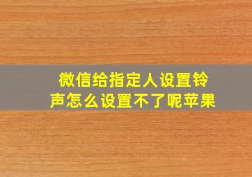 微信给指定人设置铃声怎么设置不了呢苹果