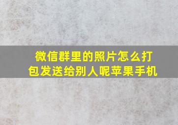 微信群里的照片怎么打包发送给别人呢苹果手机