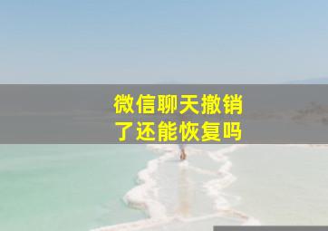 微信聊天撤销了还能恢复吗