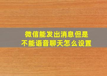 微信能发出消息但是不能语音聊天怎么设置