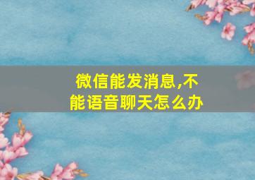 微信能发消息,不能语音聊天怎么办