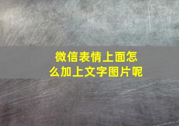 微信表情上面怎么加上文字图片呢