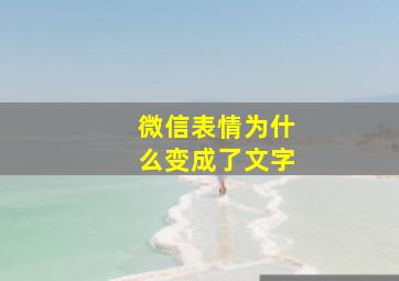 微信表情为什么变成了文字