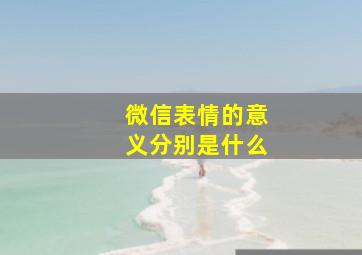 微信表情的意义分别是什么