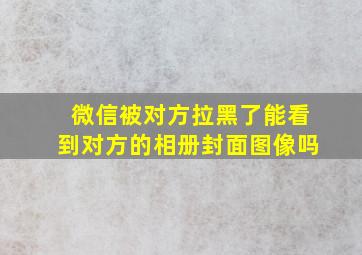 微信被对方拉黑了能看到对方的相册封面图像吗