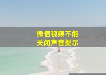 微信视频不能关闭声音提示