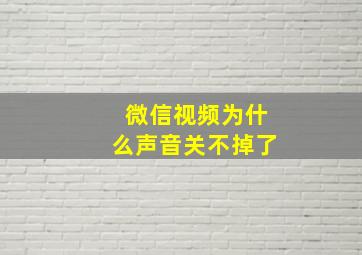 微信视频为什么声音关不掉了