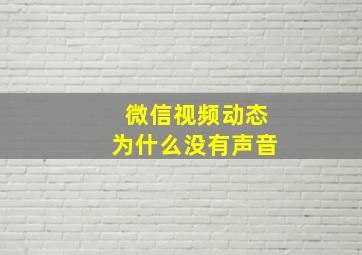 微信视频动态为什么没有声音