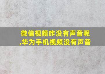 微信视频咋没有声音呢,华为手机视频没有声音