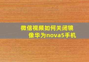 微信视频如何关闭镜像华为nova5手机