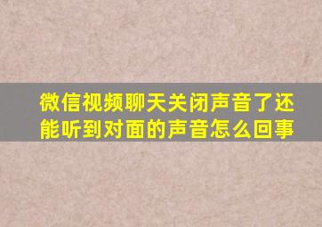 微信视频聊天关闭声音了还能听到对面的声音怎么回事