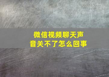 微信视频聊天声音关不了怎么回事