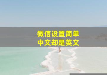 微信设置简单中文却是英文