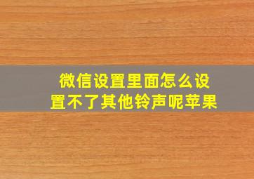 微信设置里面怎么设置不了其他铃声呢苹果