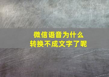 微信语音为什么转换不成文字了呢