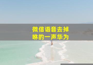 微信语音去掉咻的一声华为