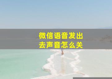 微信语音发出去声音怎么关