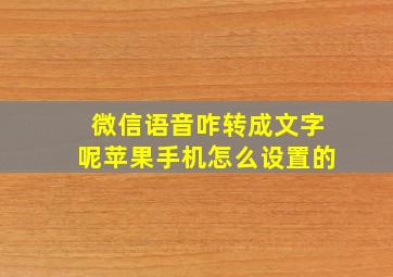 微信语音咋转成文字呢苹果手机怎么设置的