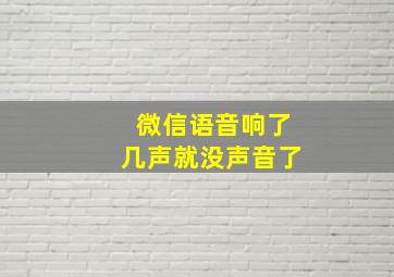 微信语音响了几声就没声音了