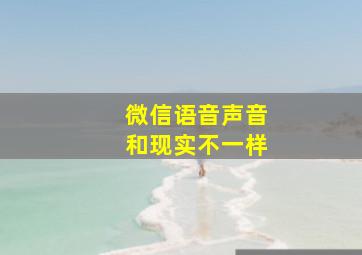 微信语音声音和现实不一样