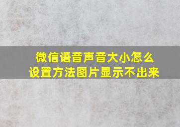 微信语音声音大小怎么设置方法图片显示不出来