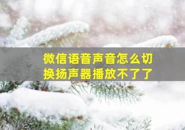 微信语音声音怎么切换扬声器播放不了了