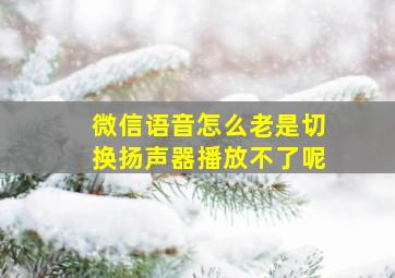 微信语音怎么老是切换扬声器播放不了呢