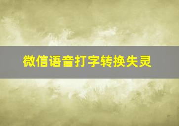 微信语音打字转换失灵