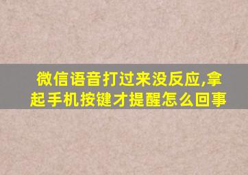 微信语音打过来没反应,拿起手机按键才提醒怎么回事