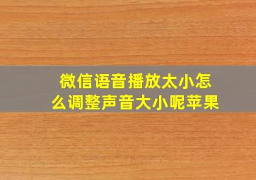 微信语音播放太小怎么调整声音大小呢苹果