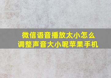 微信语音播放太小怎么调整声音大小呢苹果手机