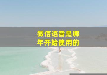 微信语音是哪年开始使用的