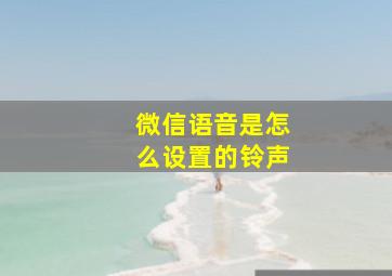 微信语音是怎么设置的铃声