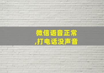 微信语音正常,打电话没声音