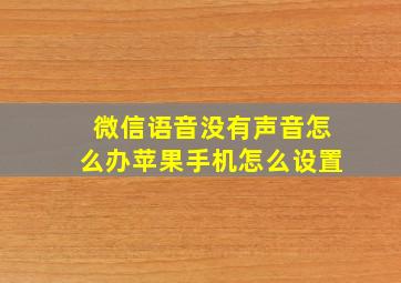 微信语音没有声音怎么办苹果手机怎么设置