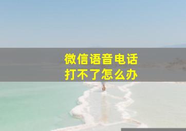 微信语音电话打不了怎么办