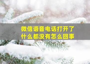 微信语音电话打开了什么都没有怎么回事