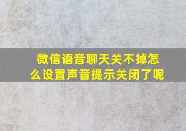 微信语音聊天关不掉怎么设置声音提示关闭了呢