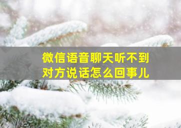 微信语音聊天听不到对方说话怎么回事儿