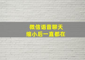 微信语音聊天缩小后一直都在