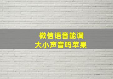 微信语音能调大小声音吗苹果