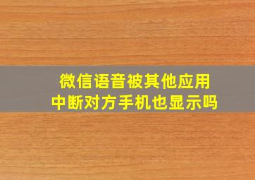 微信语音被其他应用中断对方手机也显示吗