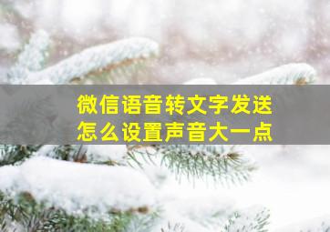 微信语音转文字发送怎么设置声音大一点