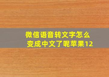 微信语音转文字怎么变成中文了呢苹果12