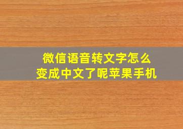 微信语音转文字怎么变成中文了呢苹果手机