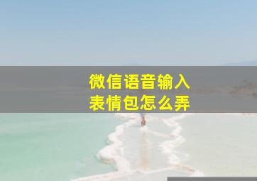 微信语音输入表情包怎么弄