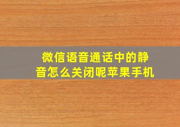 微信语音通话中的静音怎么关闭呢苹果手机