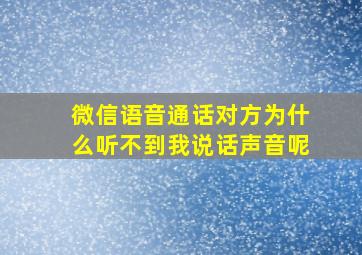 微信语音通话对方为什么听不到我说话声音呢