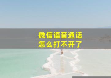 微信语音通话怎么打不开了