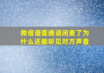 微信语音通话闭麦了为什么还能听见对方声音